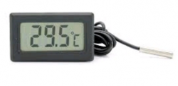 Термометр с ЖК-дисплеем для холодильной техники, черного цвета, 3 1/2 знака, -40...100 C, длина кабеля 3 м, 50 шт., питание от батареек