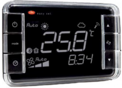 Термостат Easyset aria, контроль температуры + влажности, корпус черного цвета, "прямое" отображение