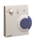 Настенный модуль, настенный датчик температуры 10…35С, NTC20, уставка, управление вентиляцией, 3-х позиционный переключатель, кнопка обхода