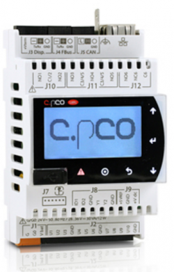 Свободнопрограммируемый контроллер c.pCO MINI, DIN ENHANCED, USB, EXV, BMS, FB, со встроенным дисплеем