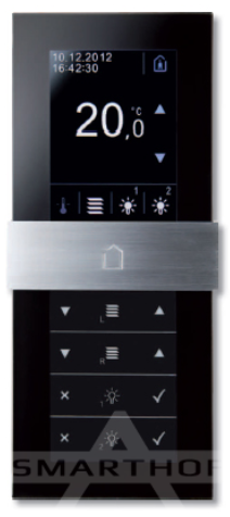 Комнатная тач-панель управления thanos, rH L, черный/белый, температура/влажность, BACnet