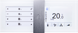 Комнатная тач-панель управления thanos, SR rH LQ, черный/белый, температура/влажность, KNX