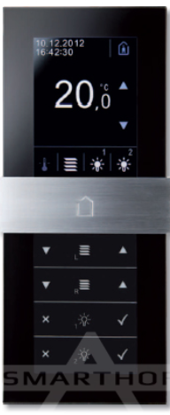 Комнатная тач-панель управления thanos, SR rH S, черный/белый, температура/влажность, KNX
