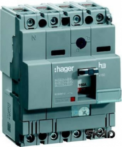 Автоматический выключатель, для выключателей Х160, регулируемый тепловой и фиксированный магнитный расцепитель, 3 полюса, 25kA, 63-40A, 440В АС