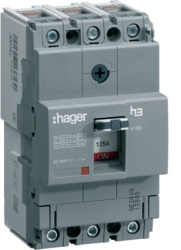 Автоматический выключатель, для выключателей Х160, регулируемый тепловой и фиксированный магнитный расцепитель, 3 полюса, 40кА 125-80A, 440В АС