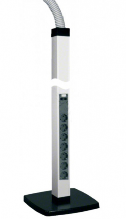 Двойная колонна DA200-45 для приборов формата 45 мм, с гибким шлангом, профиль 66x66мм, высота 2м, RAL9010, белый