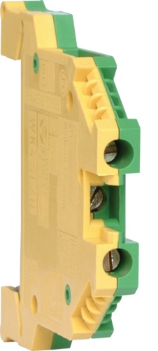 Клемма наборная, винтовая, заземляющая PE, 0.5 - 2.5 кв.мм, 500В, проходная, жёлто-зелёная