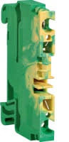 Клемма наборная, заземляющая, PE, сечение 0.13 - 4 кв.мм, пружинные контакты, 800В, 1 полюс, 3 контакта, жёлто-зелёная
