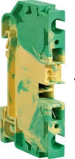 Клемма наборная, заземляющая, PE, сечение 0.5 - 6 кв.мм, пружинные контакты, 800В, проходная, жёлто-зелёная