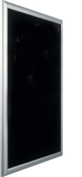 Наружная рамка с дверцей алюминиевая с пенопластовой вставкой черной для встраиваемых щитков Volta,3-рядных, для канцелярских кнопок