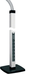 Одинарная колонна DA200-45 для приборов формата 45 мм, с гибким шлангом, профиль 66x66мм, высота 2м, RAL9010, белый