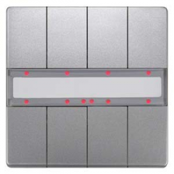 Переключатель клавишный UP 287/43, четыре пары клавиш, PL-LINK, светодиод состояния, платиновый металлик