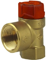 Предохранительный клапан мембранного типа для закрытых систем отопления, 120 °С, 1/2" внутренняя резьба вход, 3/4" внутренняя резьба выход,1,5 бар