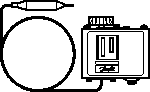 Термостат накладной KP73, однополюсный, перекидной, IP30, -25-15 °C, датчик 10x85 мм, 80 °C, трубка 2 м, автосброс, настраиваиваемый тип