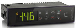 Контроллер IR33+, монтаж в панель, питание 24В АС, 2 датчика NTC, 2 цифровых входа, звук. сигнал, 1 реле: компрессор, RTC