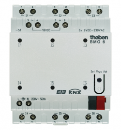 Базовый модуль бинарных входов BMG 6 EIB/KNX Mix, 6-канальный, входные сигналы 8-250 V AC/DC