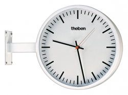 Настенные часы OSIRIA 242 SR KNX, двухсторонние, кронштейн, штрихи, диаметр 400 мм, толщина 40 мм, подключение шины, белый