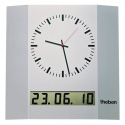 Настенные часы OSIRIA 280 B SR KNX, штрихи, 485x508 мм, LCD дисплей для отображения даты, подключение шины, серебро