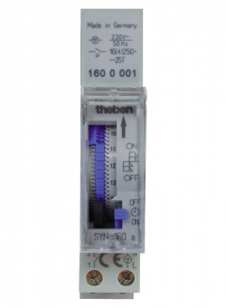 Таймер электромеханический SYN 160 a, суточная программа, 1 канал, монтаж на DIN рейку, 1 модуль, IP 20