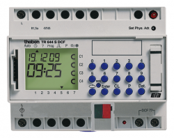 Таймер TR 644 S DCF KNX, годовой, 8-канальный, подключение антенны DCF, монтаж на DIN рейку, 10 мА, IP 20