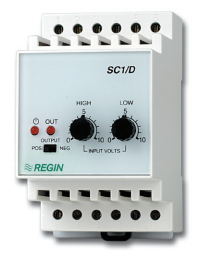 Преобразователь сигнала 0–10 В в релейный сигнал, 2ступени, переключатель обогрев/охлаждение, монтаж на DIN-рейку