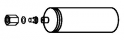 Катушка армированная, демпферная, накидные гайки 2х, G 3/8, медь, длина 1 м, совместимость RT